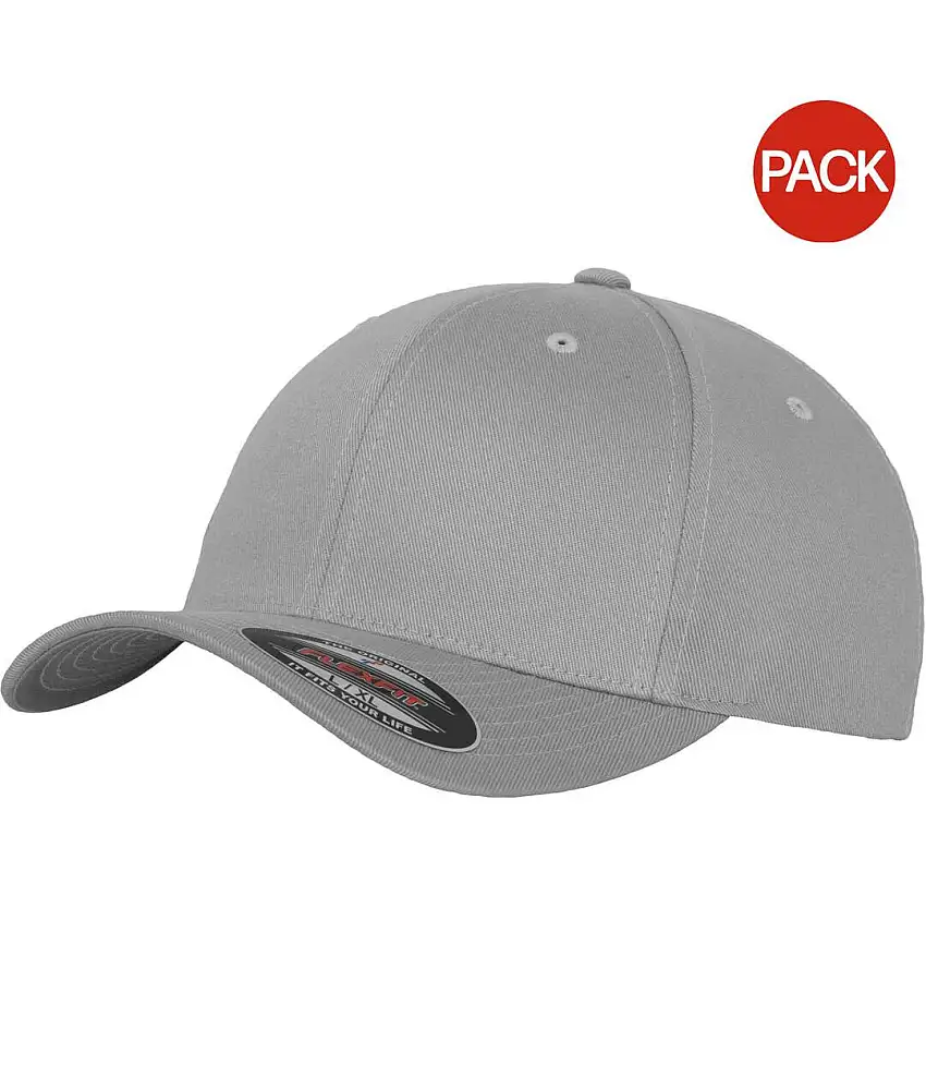 Yupoong Mens Flexfit Fitted Baseball Cap (Pack of 2) (Silver) - UTRW6703