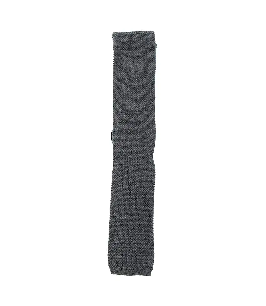 Mens Knitted Tie One Size Silver Boss