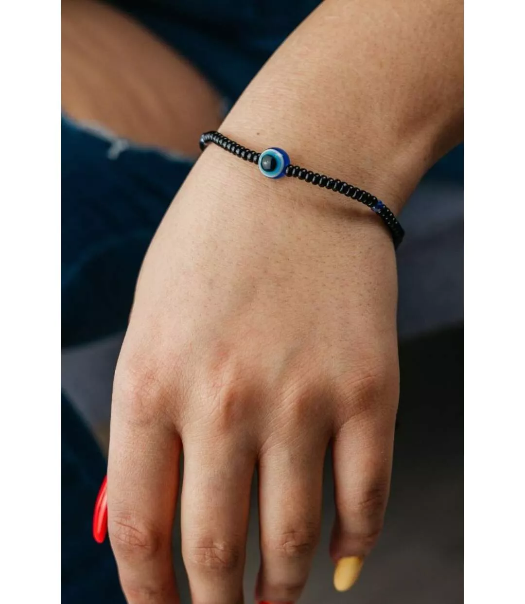 Adjustable Blue Evil Eye Black Nazar Lucky Eye Asian Everyday Dainty Bracelet