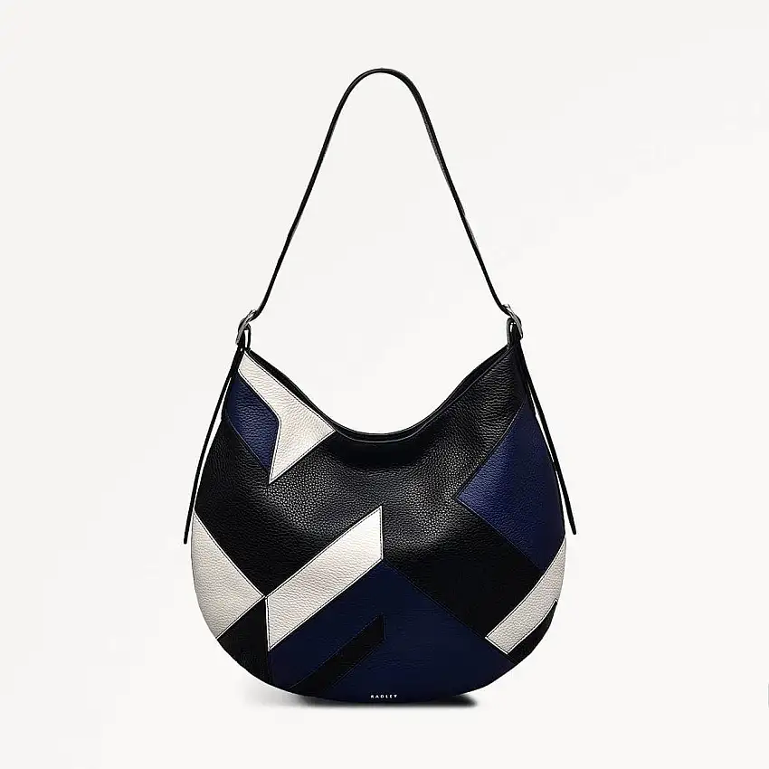 Kensington Place Leather Open Top Shoulder Bag in Black - 110163