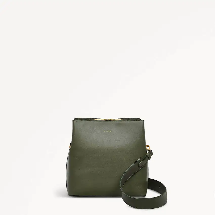 Dukes Place Leather Medium Compartment Crossbody Bag in Dark Olive - 110182