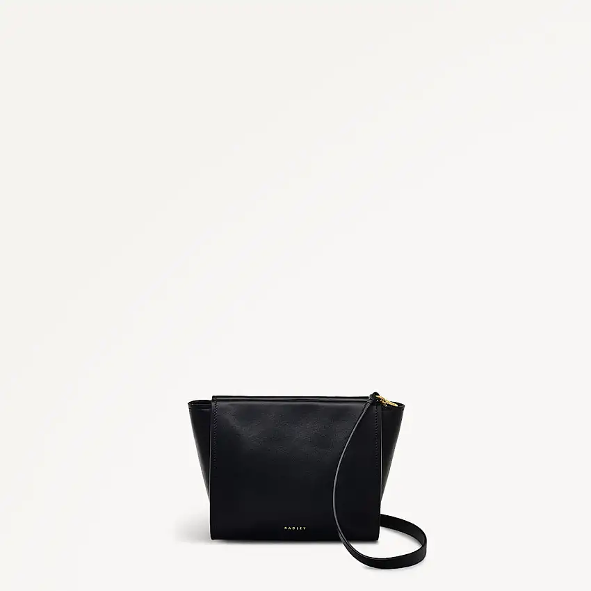 Drapers Road Leather Small Open Top Crossbody Bag in Black - 110205