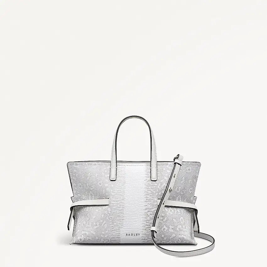 Fleet Street Leather Small Open Top Crossbody Bag in Bright White - 110864