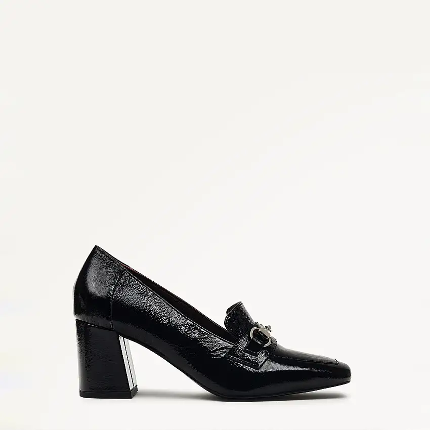 Burlington Mews Heeled Saddle Loafer Black - 110972