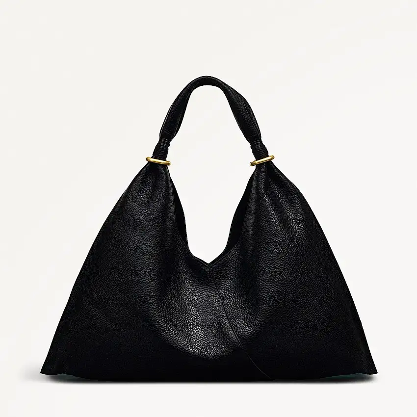 Hay's Mews Fabric Medium Open Top Shoulder Bag in Black - 111612