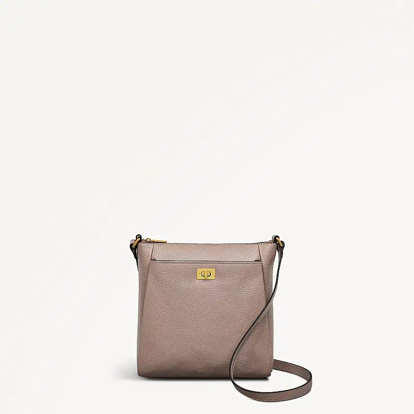 Brook Avenue Fabric Small Ziptop Cross Body Bag in Latte - 111693