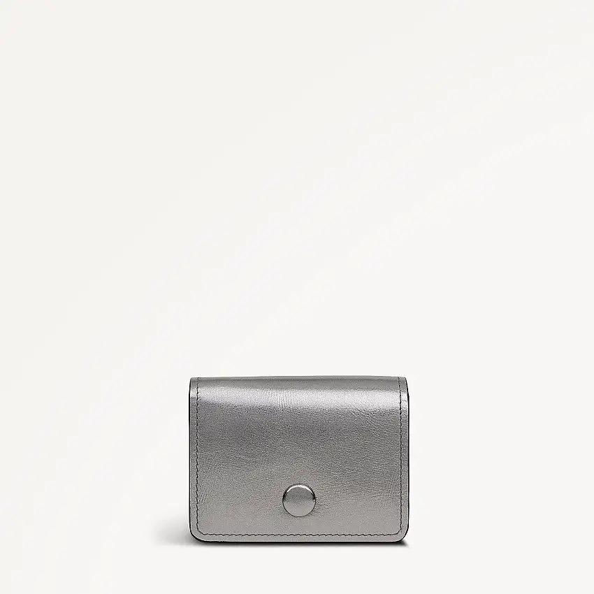 Chester Row Leather Small Card Holder in Silver - 112111