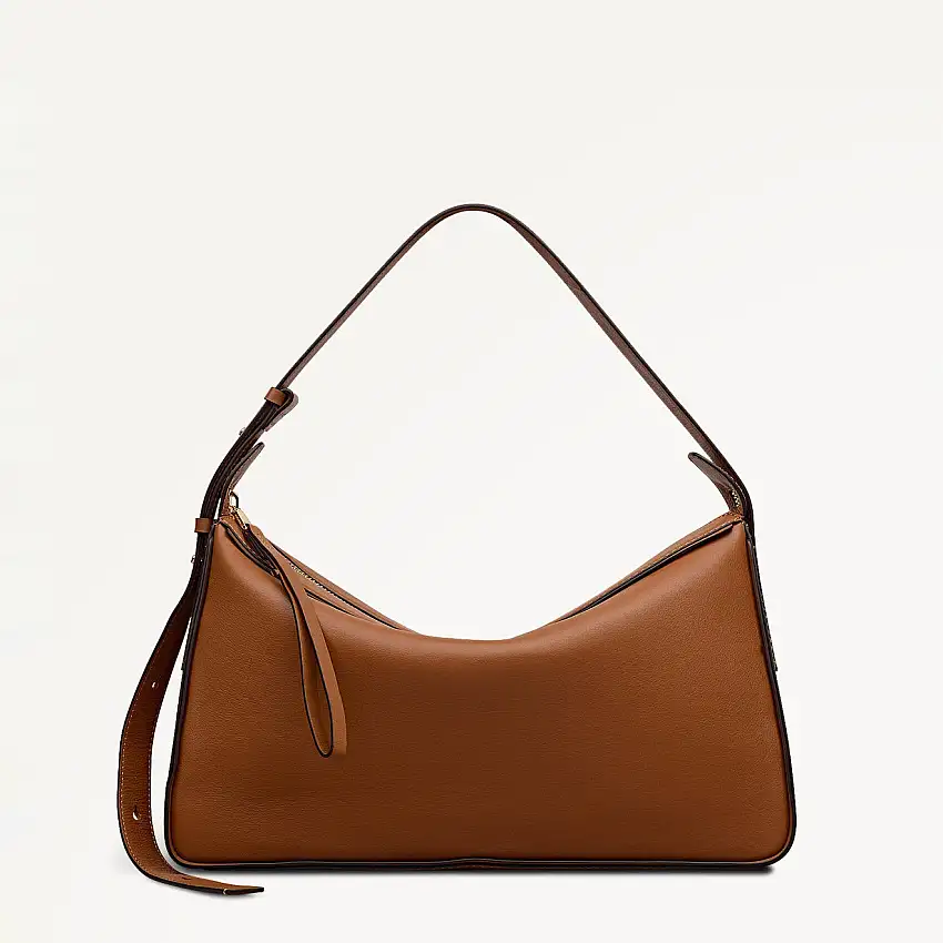 Westwell Lane Leather Large Ziptop Shoulder Bag in Toffee - 112289