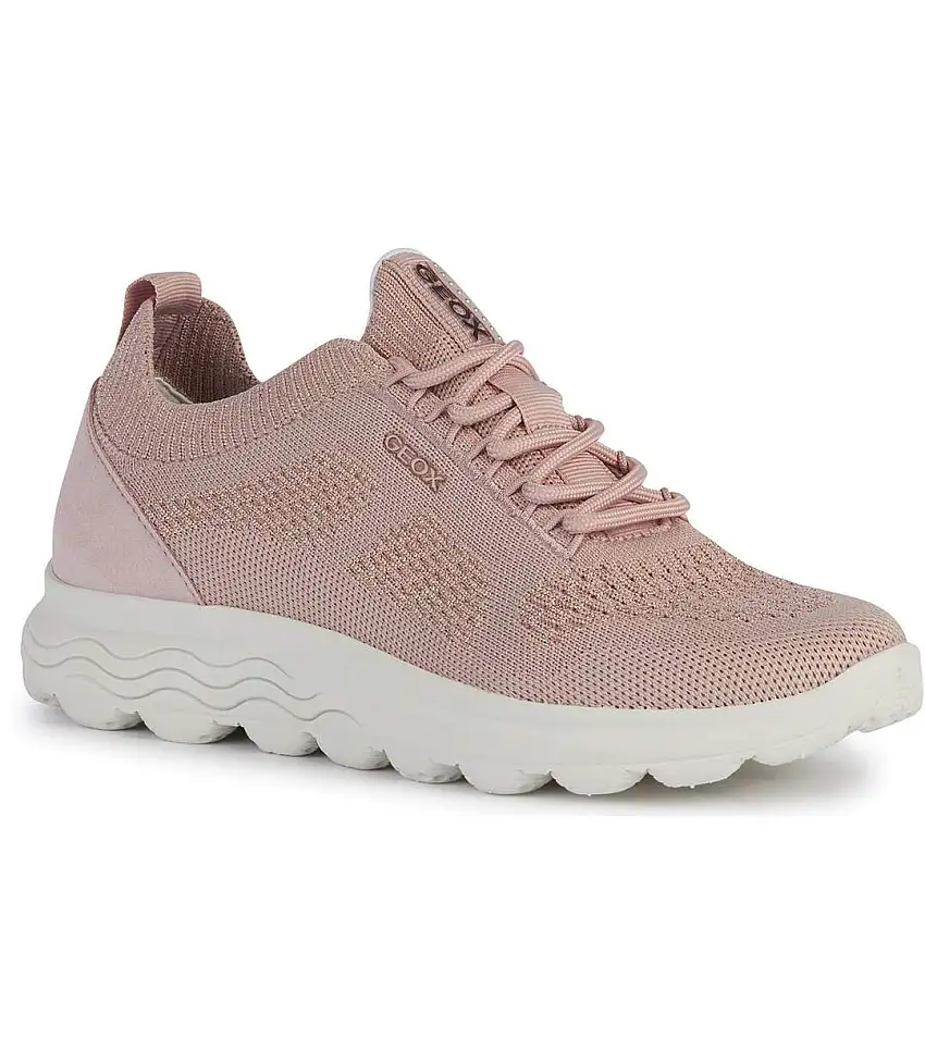 Womens/ladies Spherica Suede Trainers Light Rose Geox
