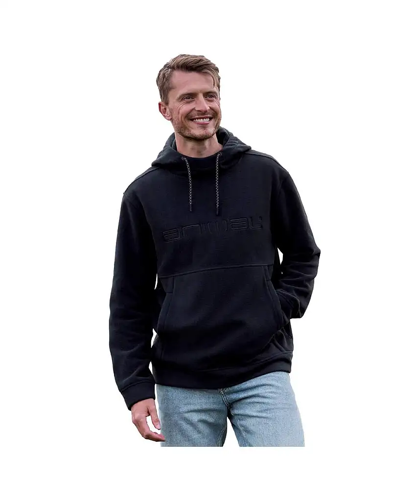 Mens Louis Fleece Hoodie Black Animal