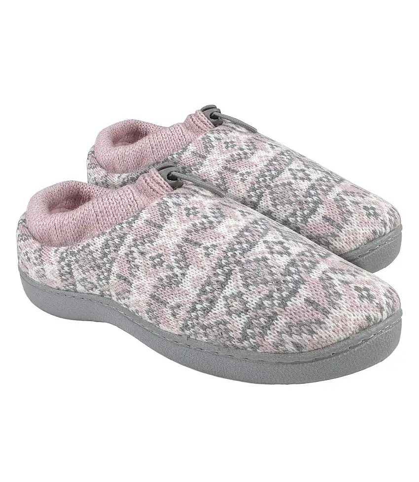 Ladies Knitted Drawstring Slippers for Winter