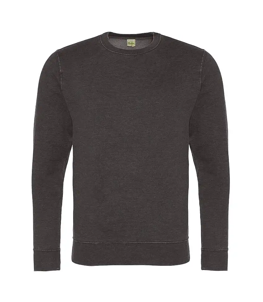 AWDis Hoods Mens Long Sleeve Washed Look Sweatshirt (Washed Charcoal) - UTRW5369