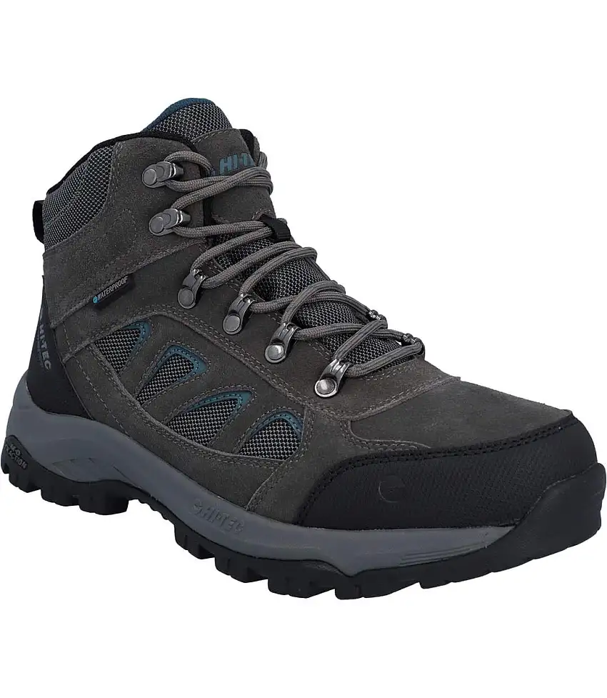Mens Bandera Expedition Suede Ankle Walking Shoes Dark Gull Grey Harbour Mist Hi-Tec