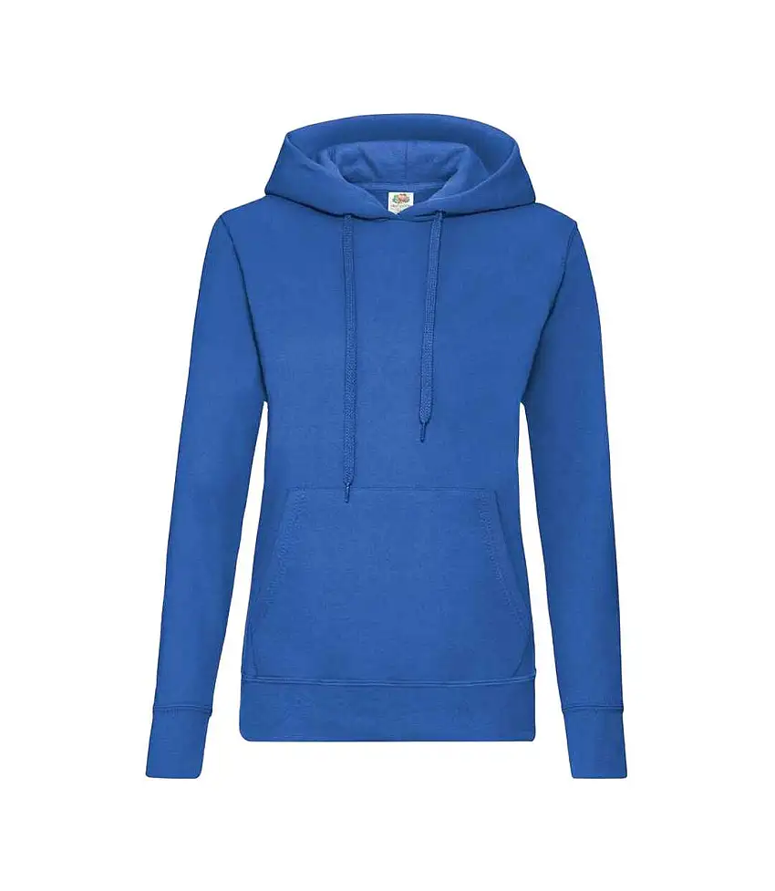 Classic Lady Fit Hooded Sweatshirt Royal Blue Fruit Of The Loom