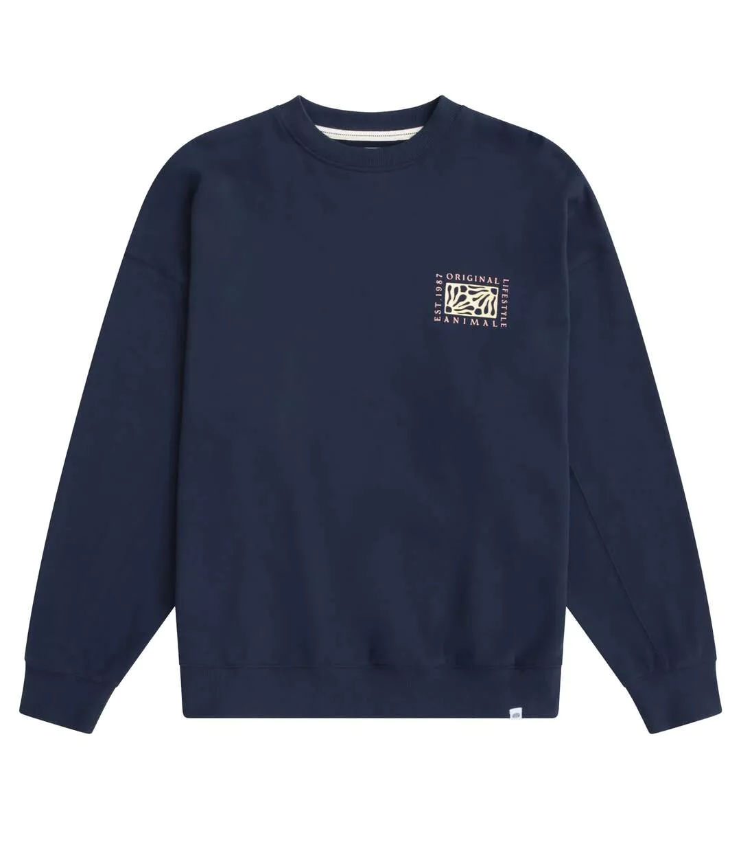 Womens/ladies Dakota Sweatshirt Navy Animal