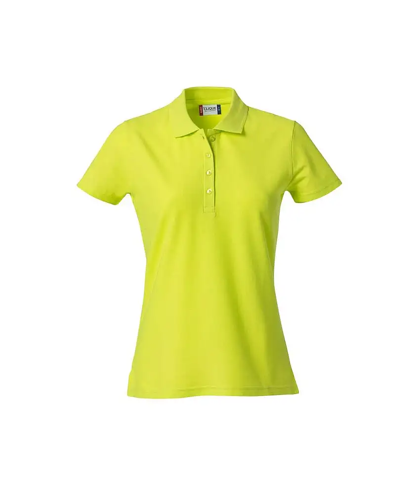 Womens/ladies Plain Polo Shirt Visibility Green Clique