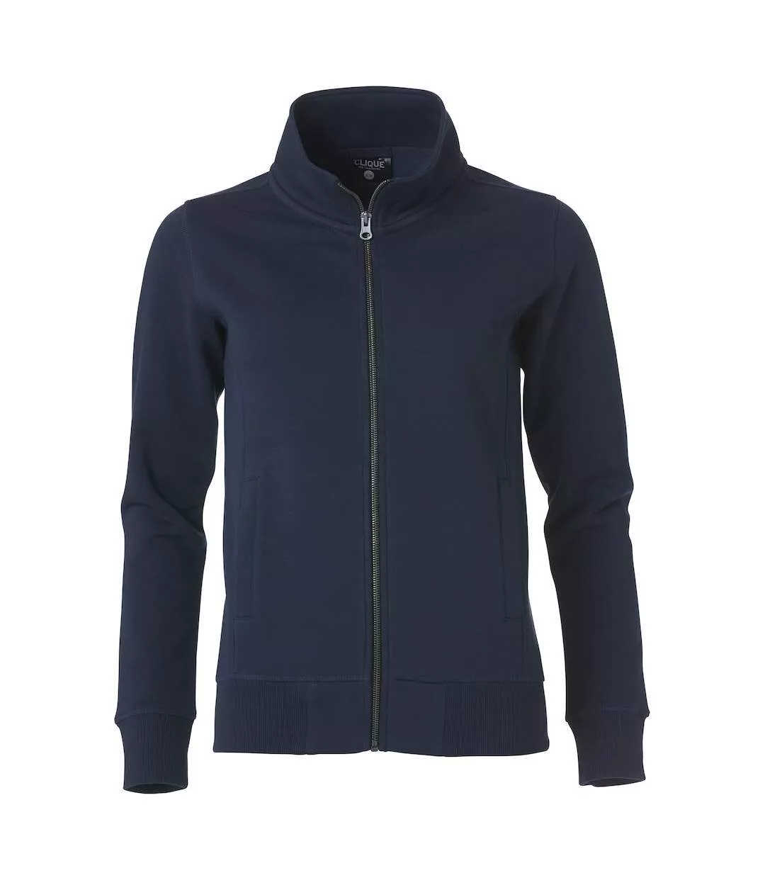 Womens/ladies Classic Full Zip Sweatshirt Dark Navy Clique