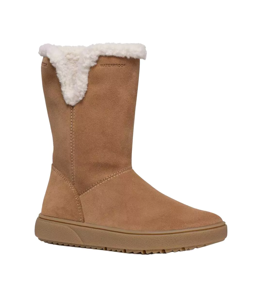 Womens/ladies J Theleven Suede Waterproof Calf Boots Whisky Geox