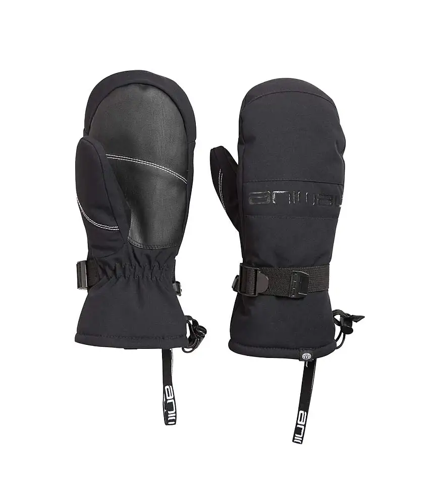 Womens/ladies Track Ski Mittens Jet Black Animal