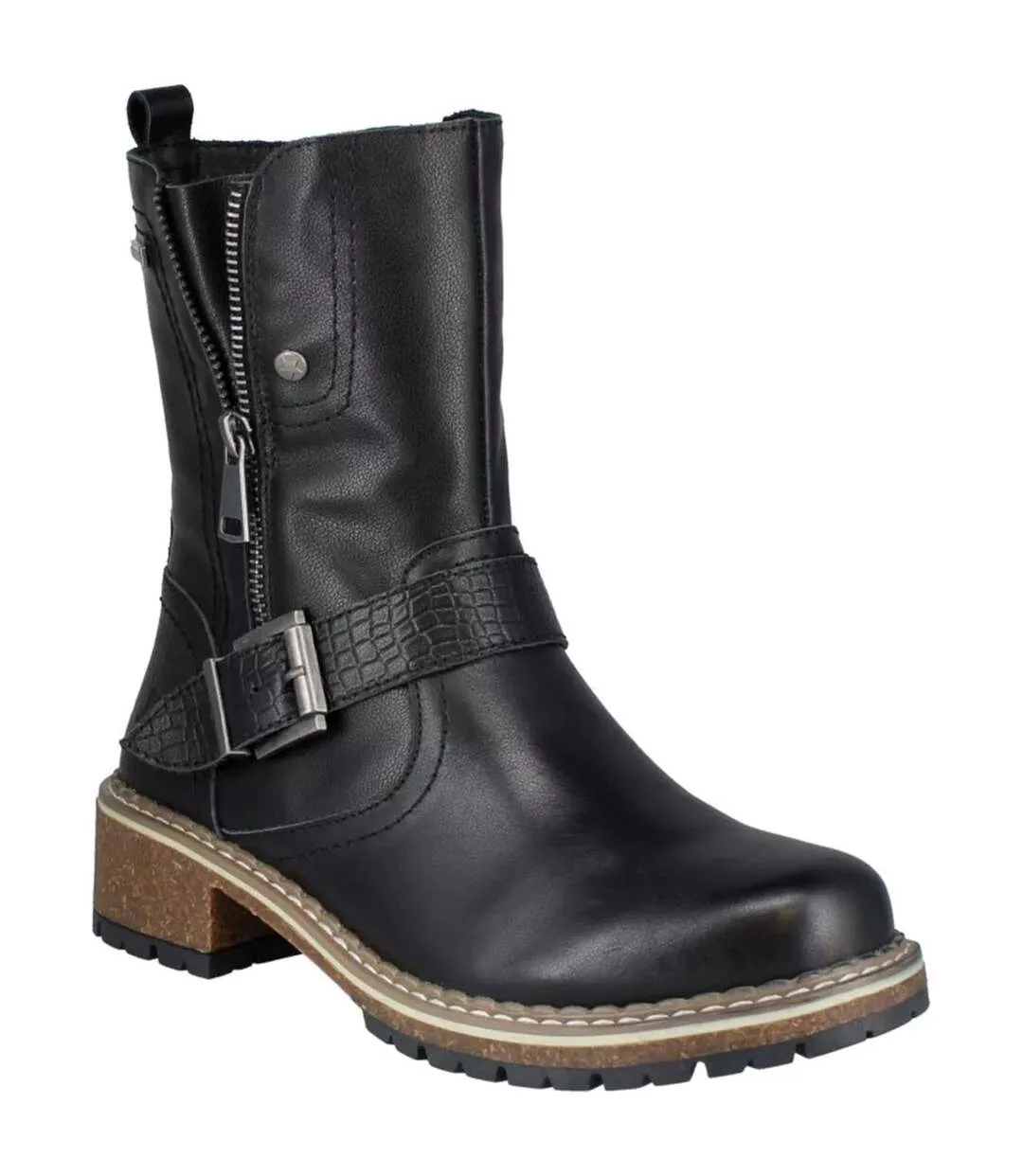 Womens/ladies Waylynn 16 Leather Calf Boots Black Josef Seibel