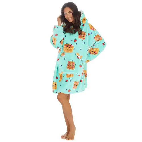 Adults Breakfast Print Oversize Hoody
