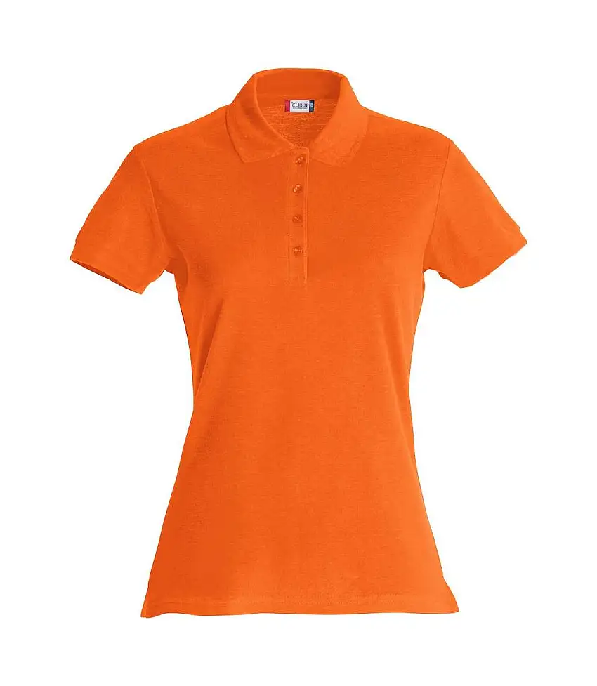 Womens/ladies Plain Polo Shirt Blood Orange Clique