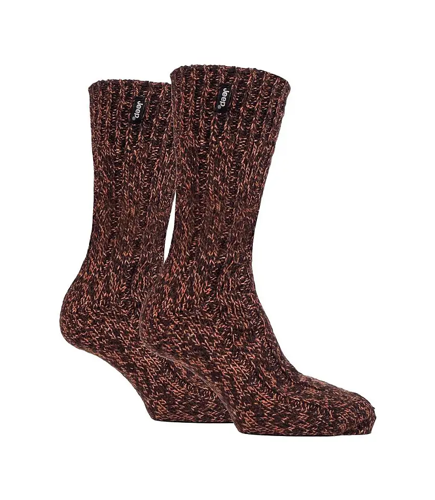 1 Pack Men's Ribbed Wool Hiking Socks | Knit Design Padded Boot Socks