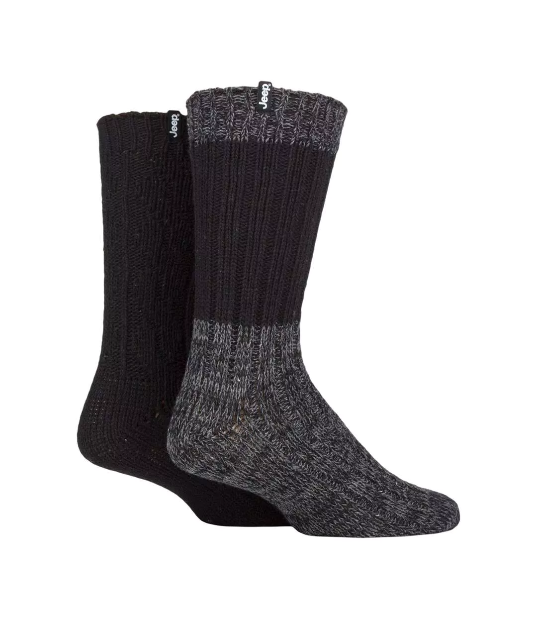 2 Pack Men's Heavyweight Wool Boot Socks | Ribbed Cable Knit Outdoor Socks