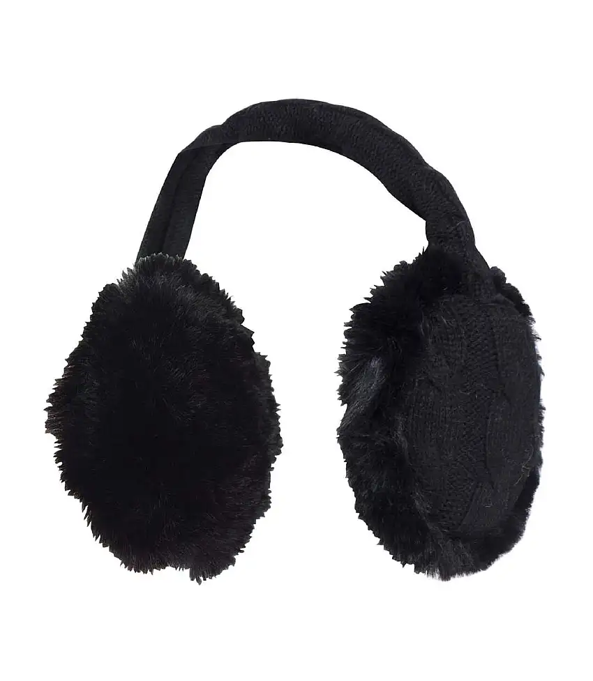 Ladies Winter Knitted Cold Weather Faux Fur Ear Muffs