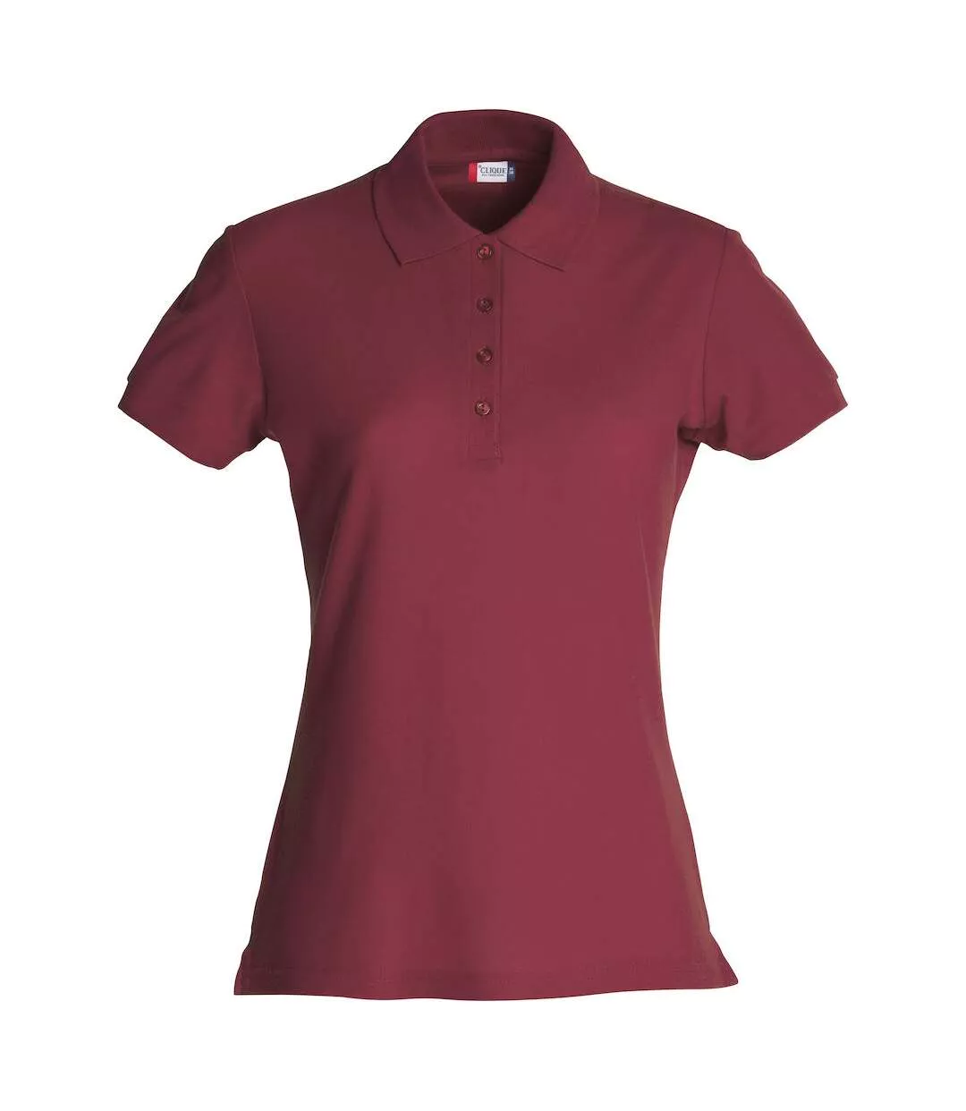 Womens/ladies Plain Polo Shirt Burgundy Clique