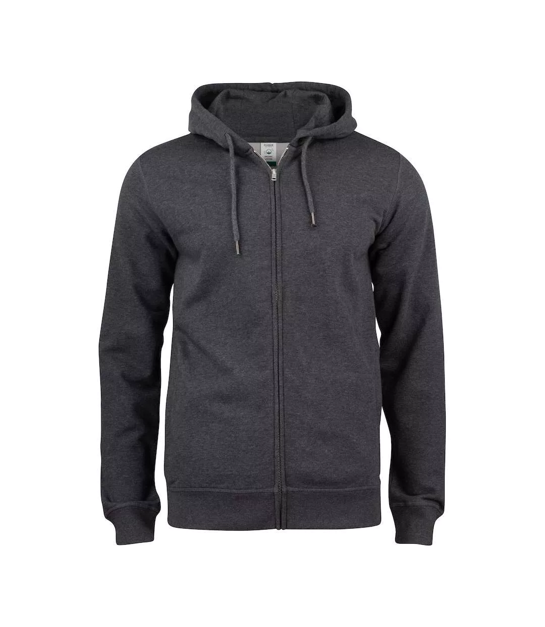 Mens Premium Organic Cotton Full Zip Hoodie Anthracite Melange Clique