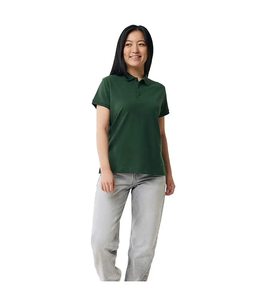 Womens/ladies Yosemite Pique Polo Shirt Forest Green Iqoniq