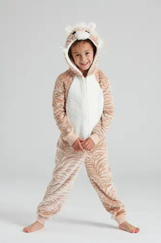 Tiger Stripes 3D Novelty Hood Fleece Onesie