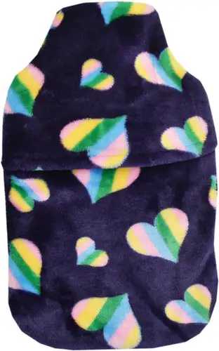 Rainbow Hearts Fleece 2L Hot Water Bottle