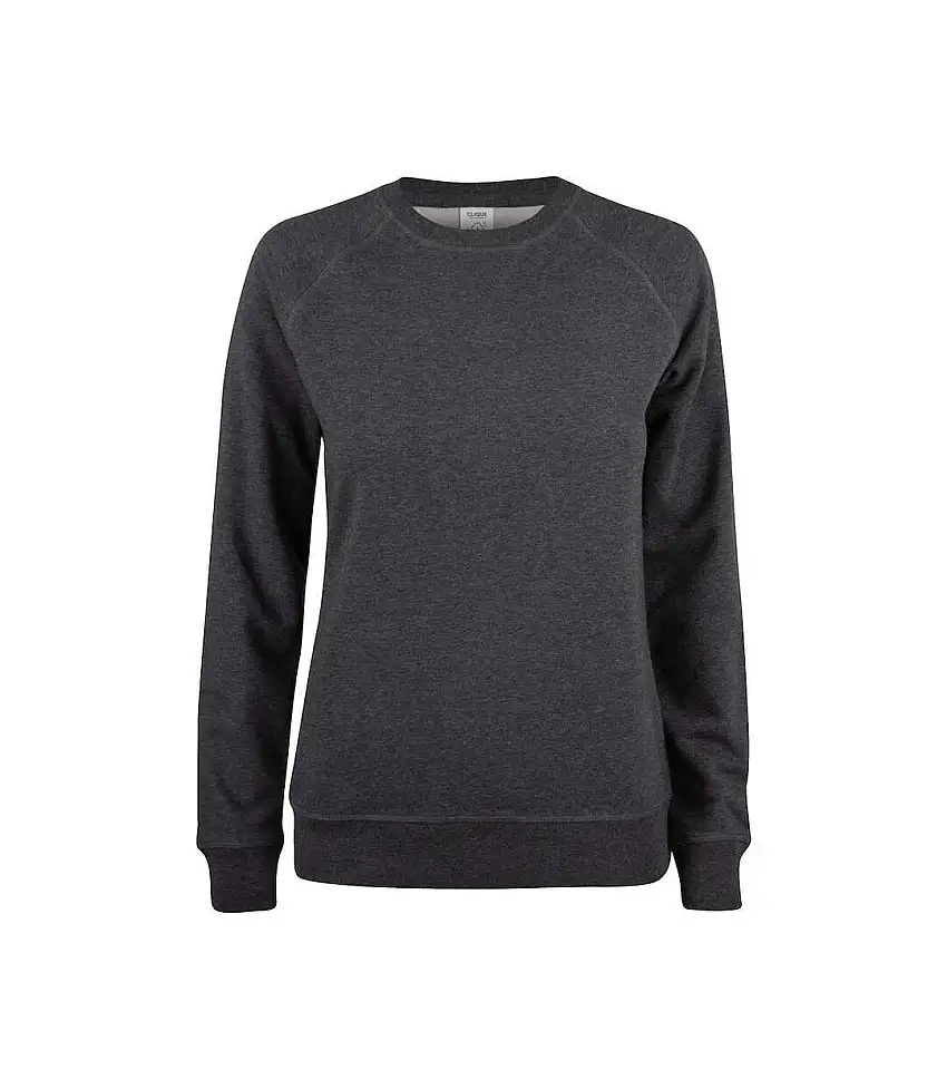 Womens/ladies Premium Round Neck Sweatshirt Anthracite Melange Clique
