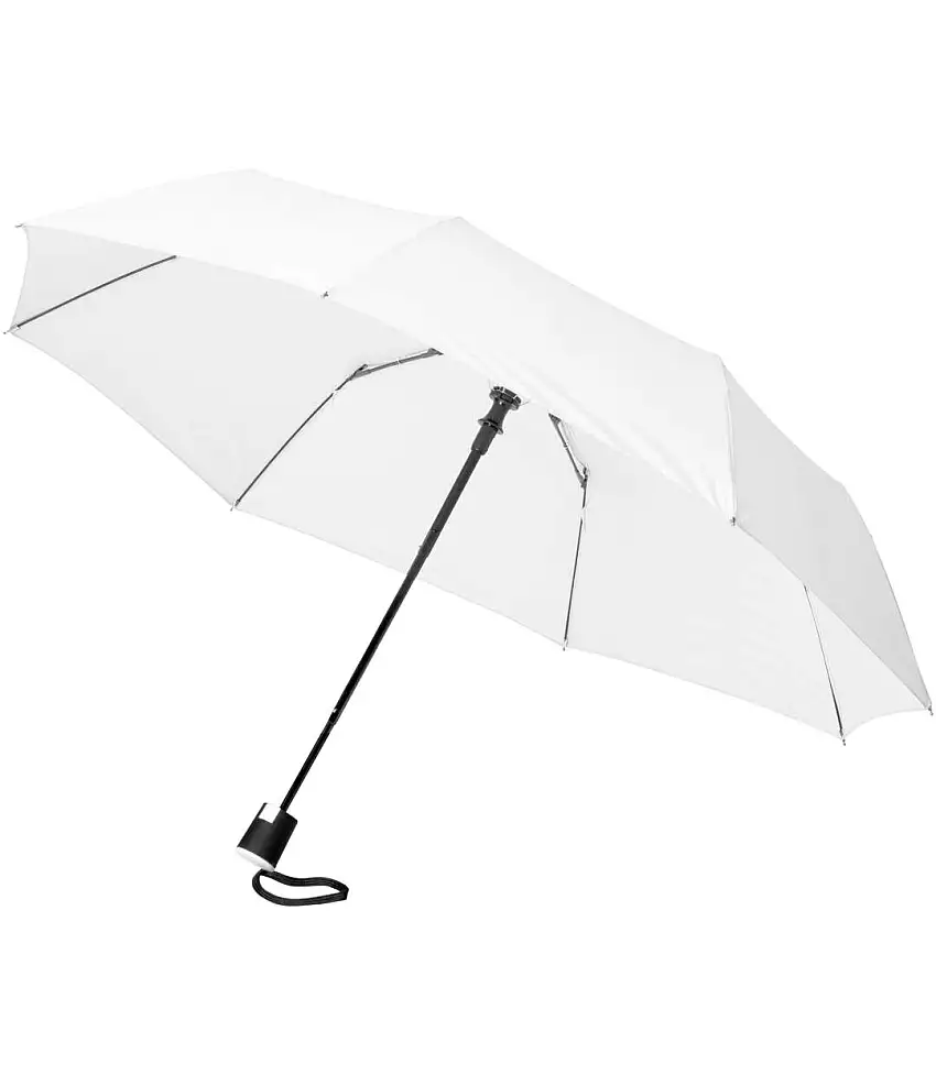 Bullet 21 Inch Wali 3-Section Auto Open Umbrella (White) (One Size) - UTPF927