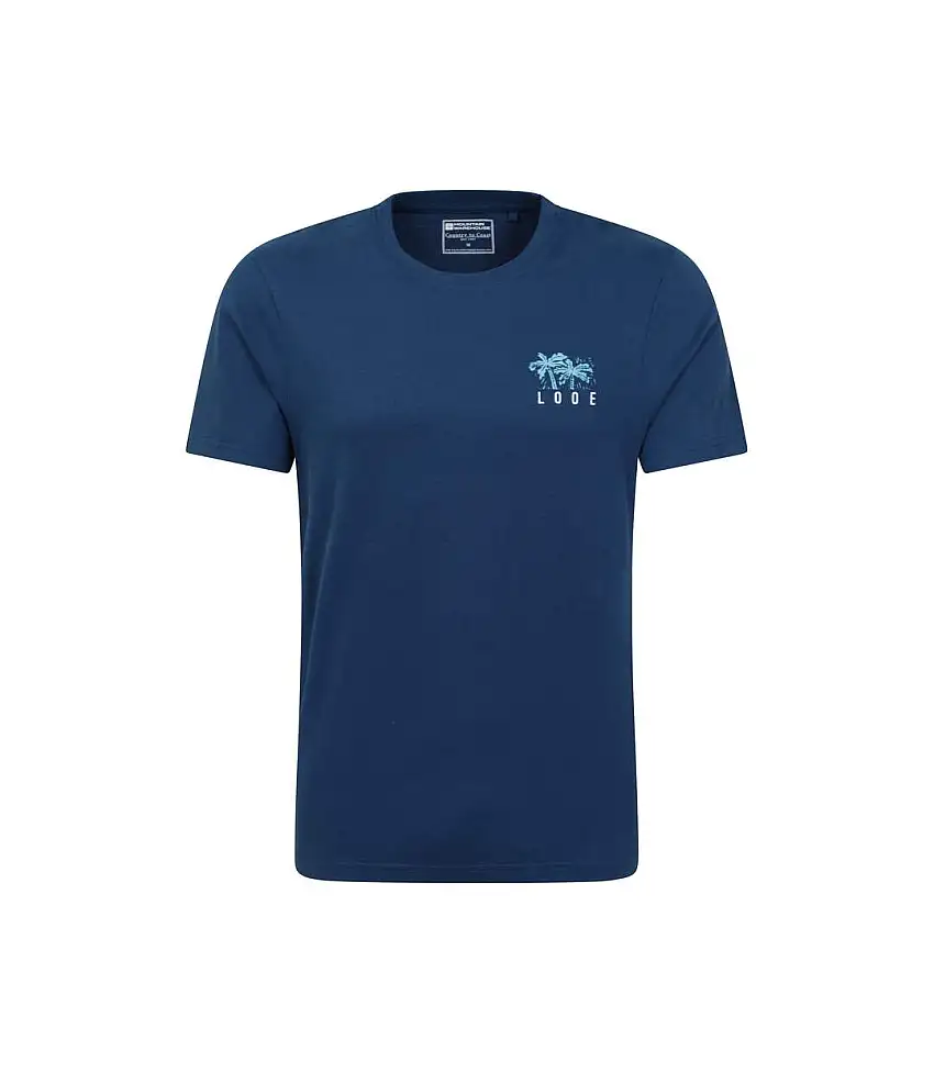 Mens Looe Printed Organic T-shirt Navy Mountain Warehouse