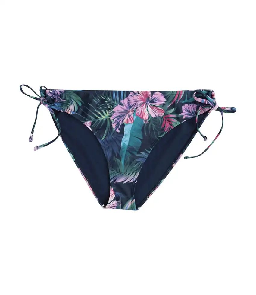 Womens/ladies Iona Side Tie Bikini Bottoms Dark Blue Animal