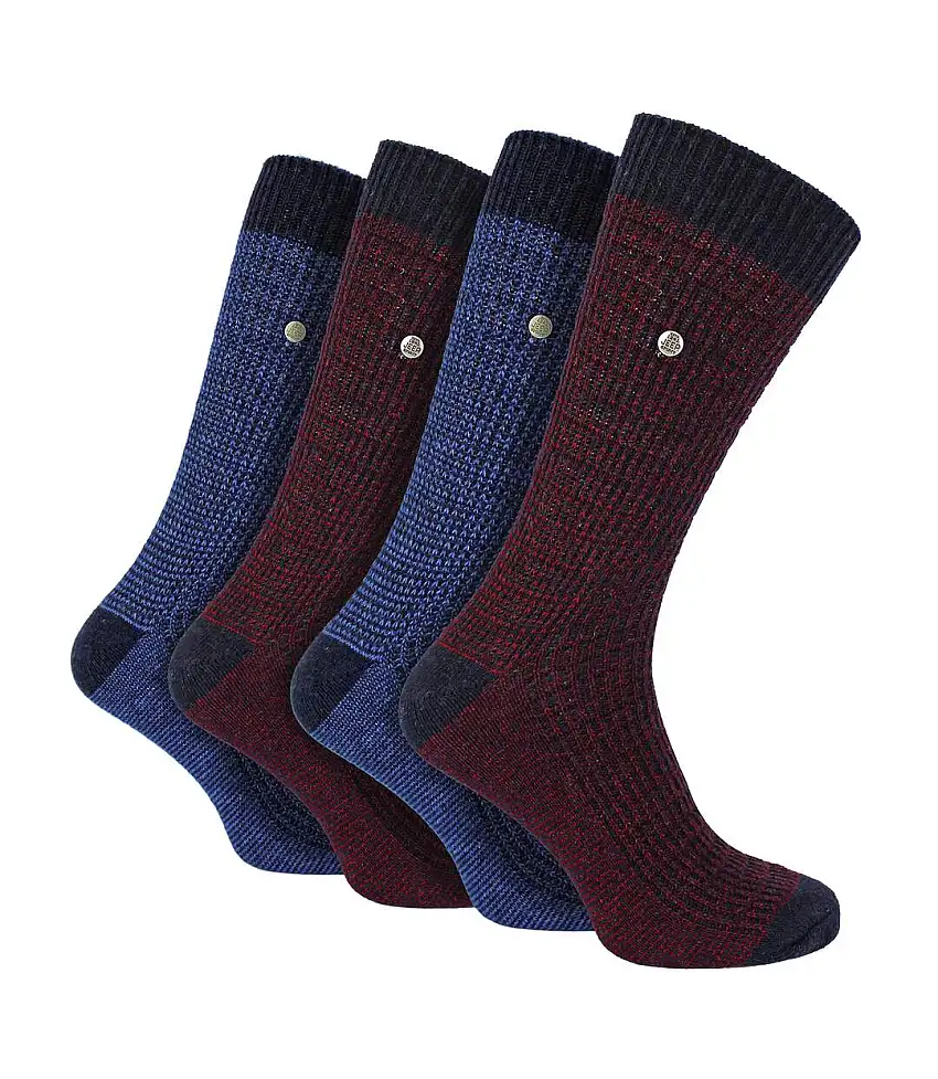 4 Pack Mens Cotton Dress Socks | Spirit Square Knit Socks