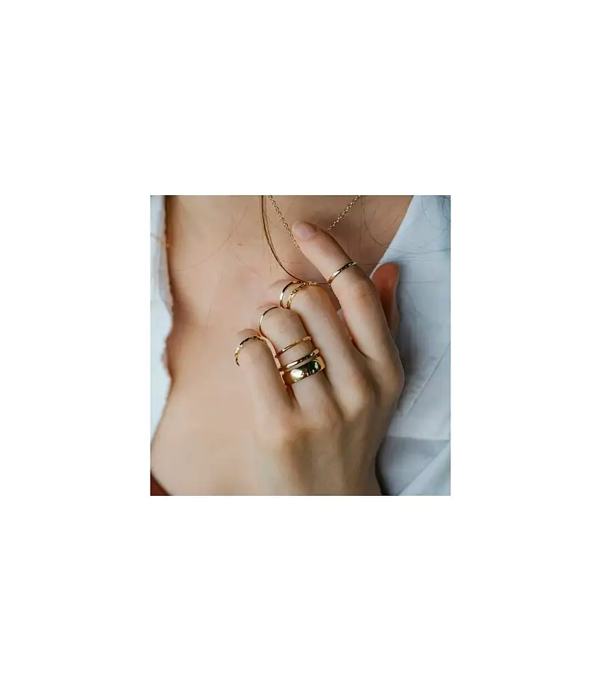 7 Piece Multisize Band Silver Cuff Stackable Boho Ring set