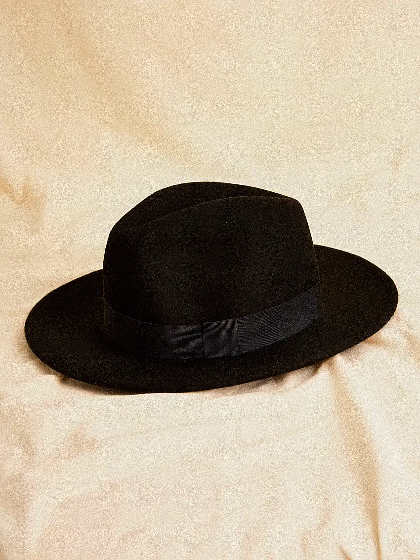Wool Fedora Hat Black