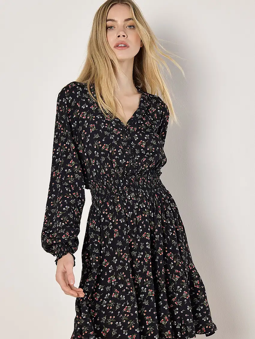 Ditsy Floral Mini Dress Red