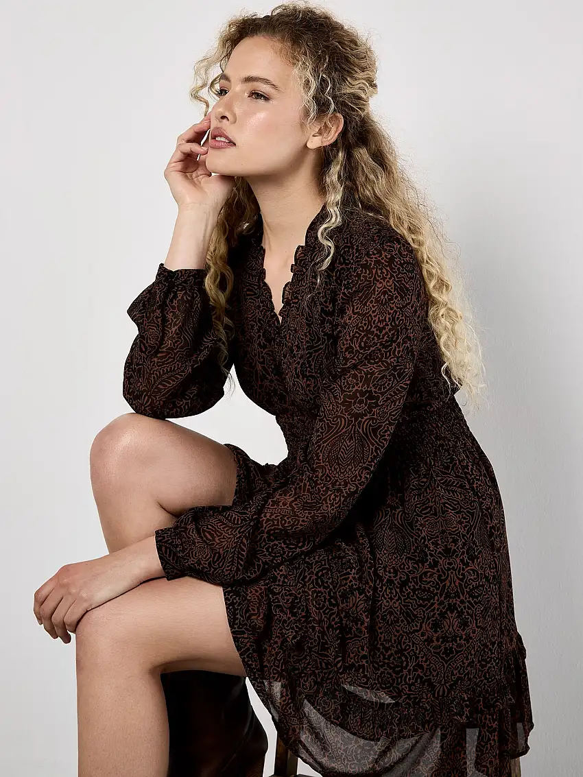 Paisley Mini Dress Rust