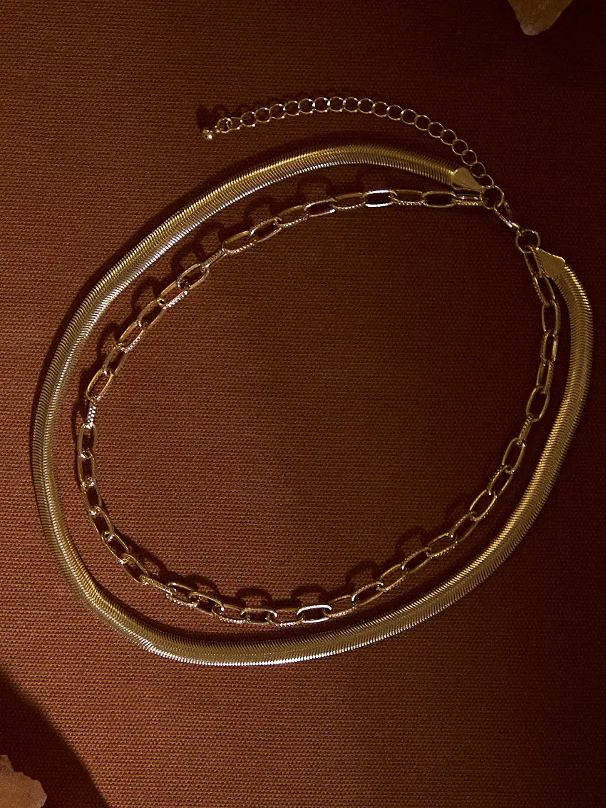 Gold Tone Snake Chain Necklace Gold