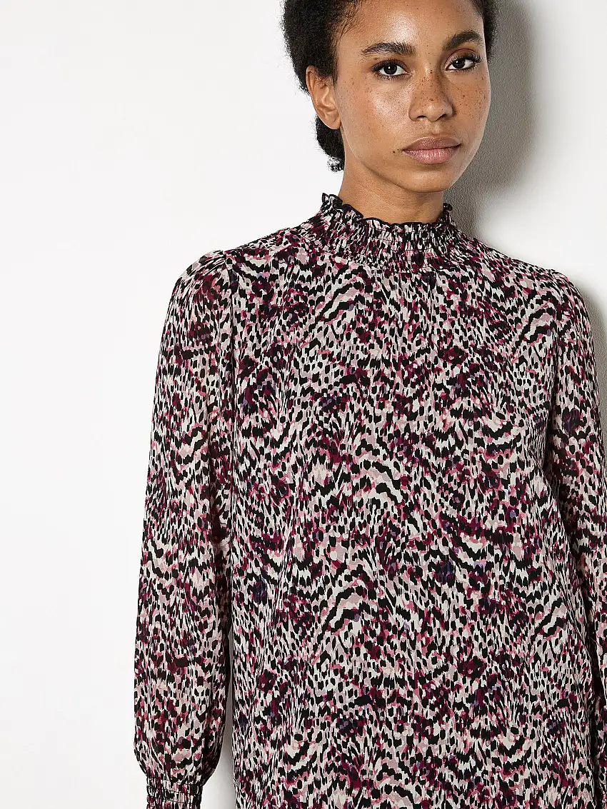 Animal Print Chiffon Top Pink