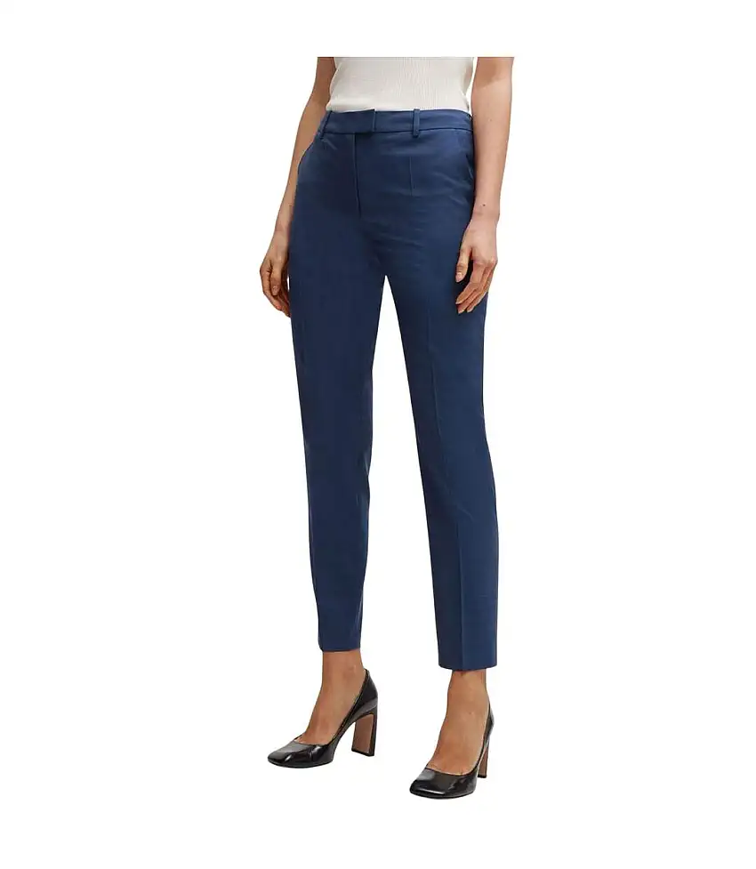 Womens/ladies Tamata4 Regular Trousers Blue Boss