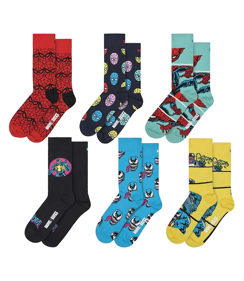 6 Pack Spider-Man Socks Bundle Novelty Socks | Gift Idea