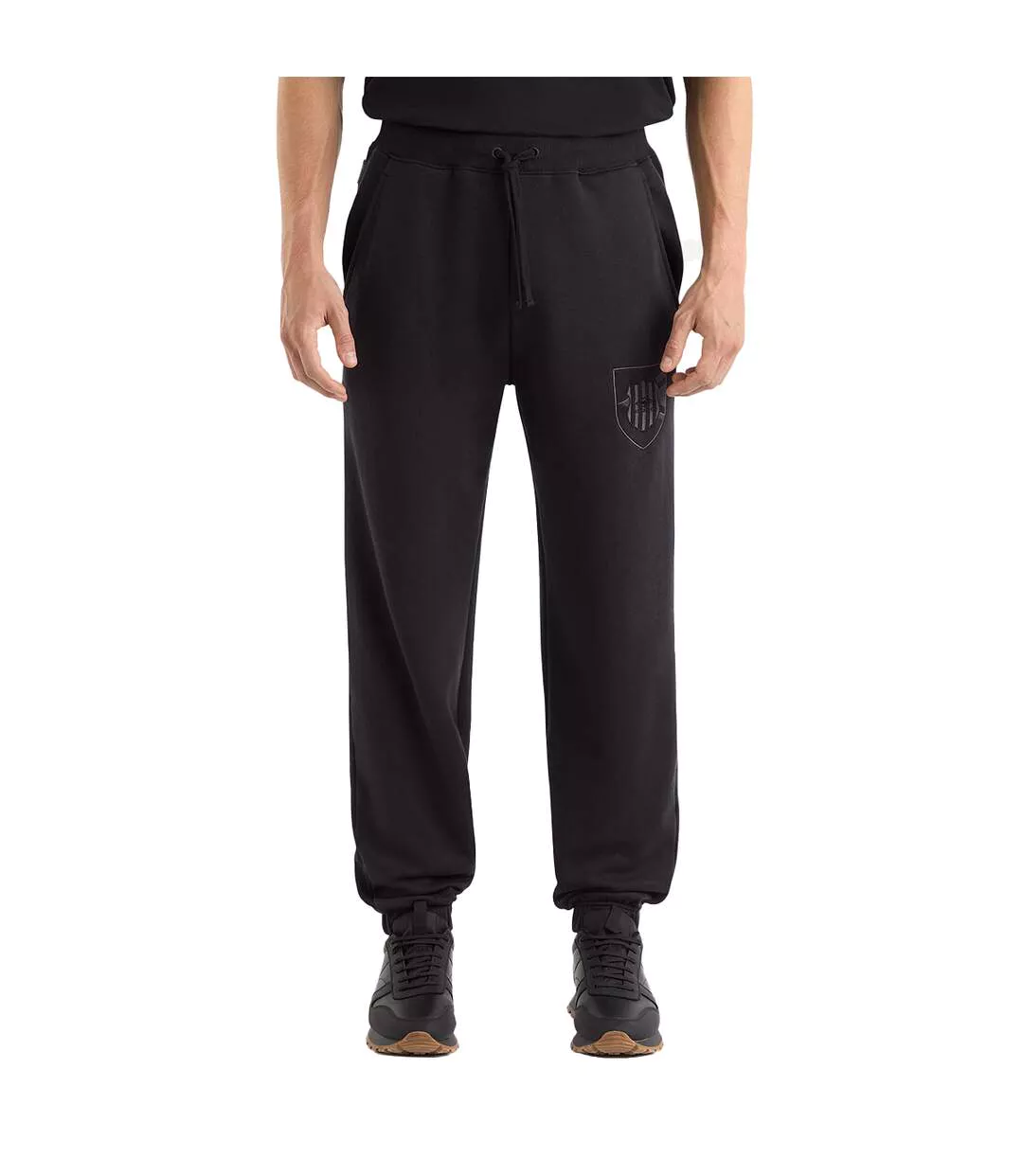 Mens Crest Jogging Bottoms Black Umbro