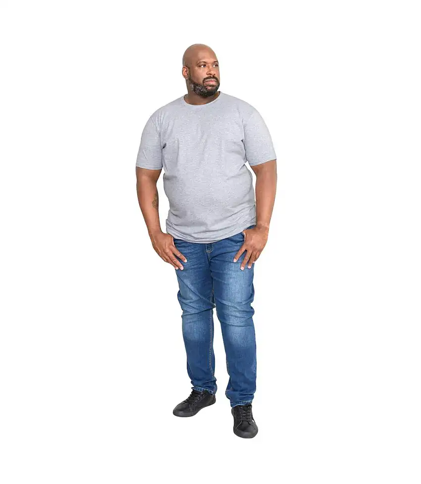 Duke Mens D555 Kingsize Flyers-1 Crew Neck T-Shirt (Grey) - UTDC143