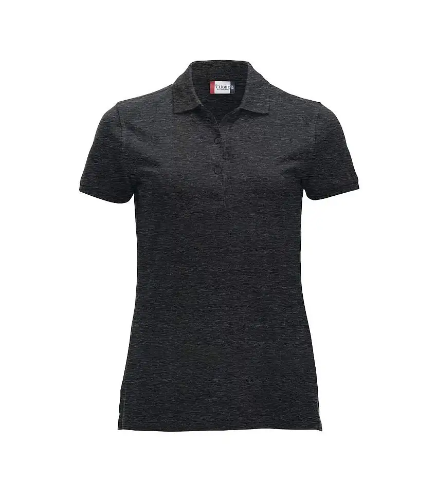 Womens/ladies Classic Marion Melange Polo Shirt Anthracite Clique